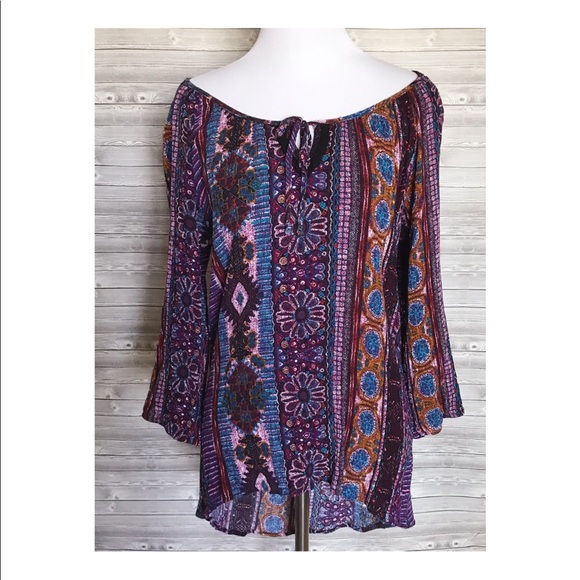 Tops - 5 for $25 boho print Flowey top